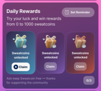 Rewards that members can earn