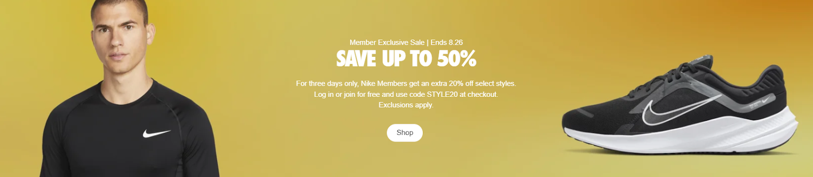 Nike discount for members